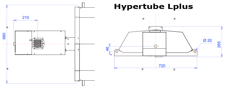 Dimensions tubes radiants Lplus